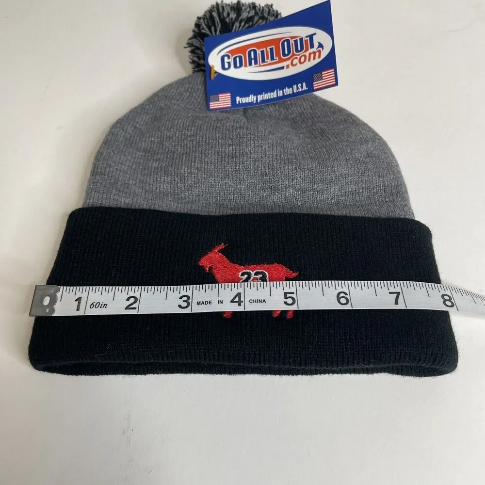 New 23 GOAT Winter Beanie, Gray/Black, Knit, Pom, Acrylic NWT - Picture 8 of 9